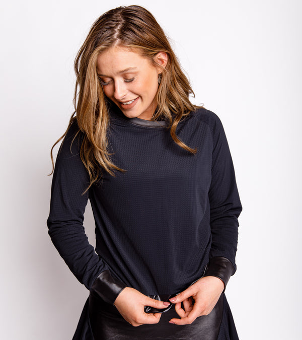 Lucky in "Leather" Long Sleeve Top