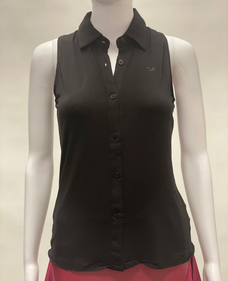 COEUR Full Button Down Sleeveless Polo