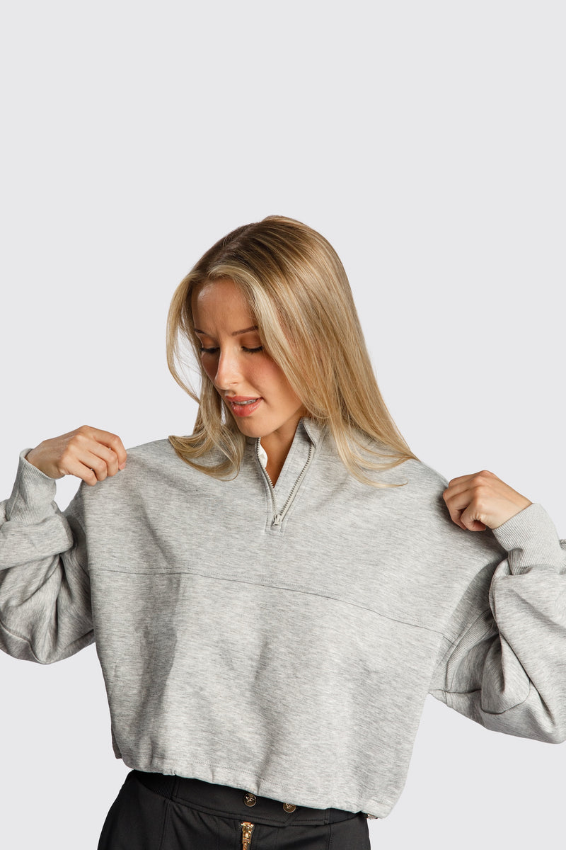 Melia 1/4 Zip Crop Sweatshirt
