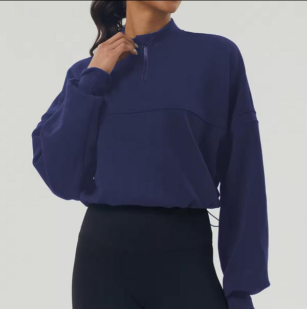 Melia 1/4 Zip Crop Sweatshirt