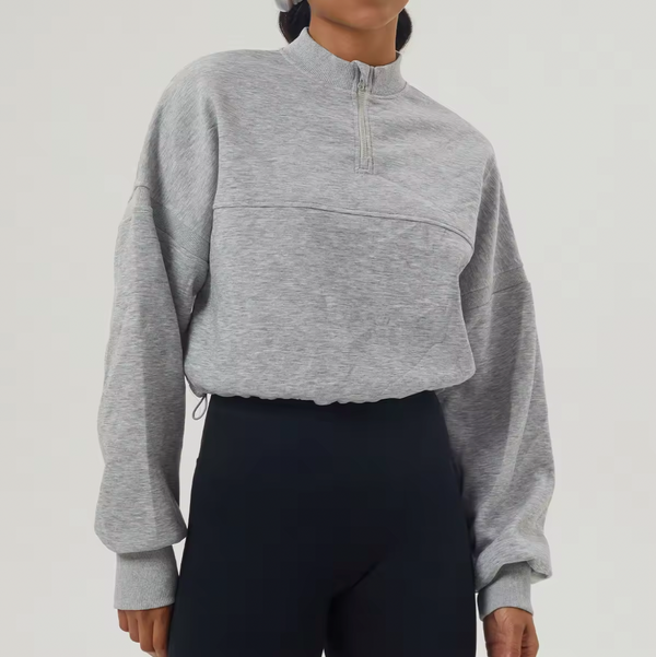 Melia 1/4 Zip Crop Sweatshirt